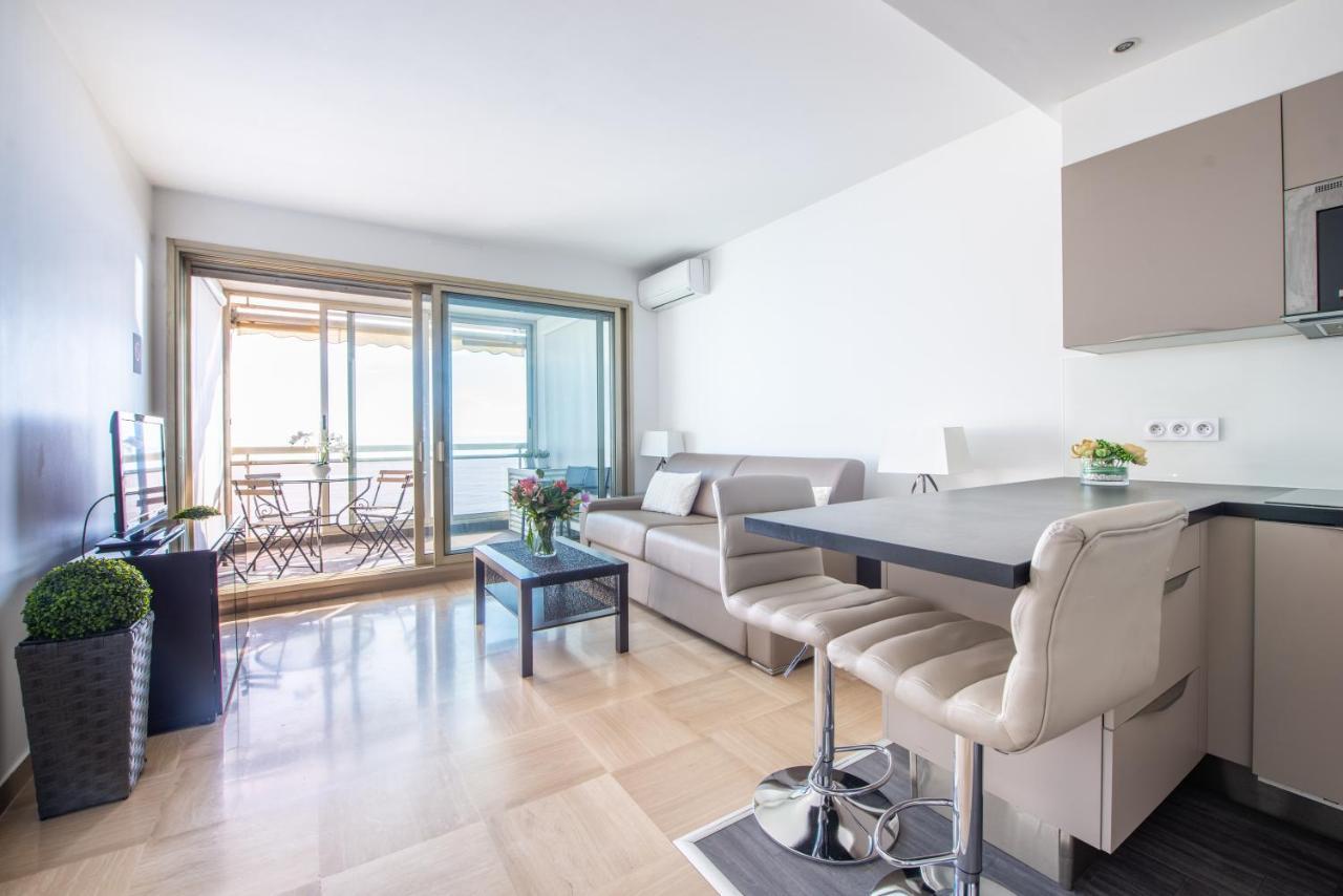 Sea Front - Panoramic Sea View Studio With Terrace นีซ ภายนอก รูปภาพ